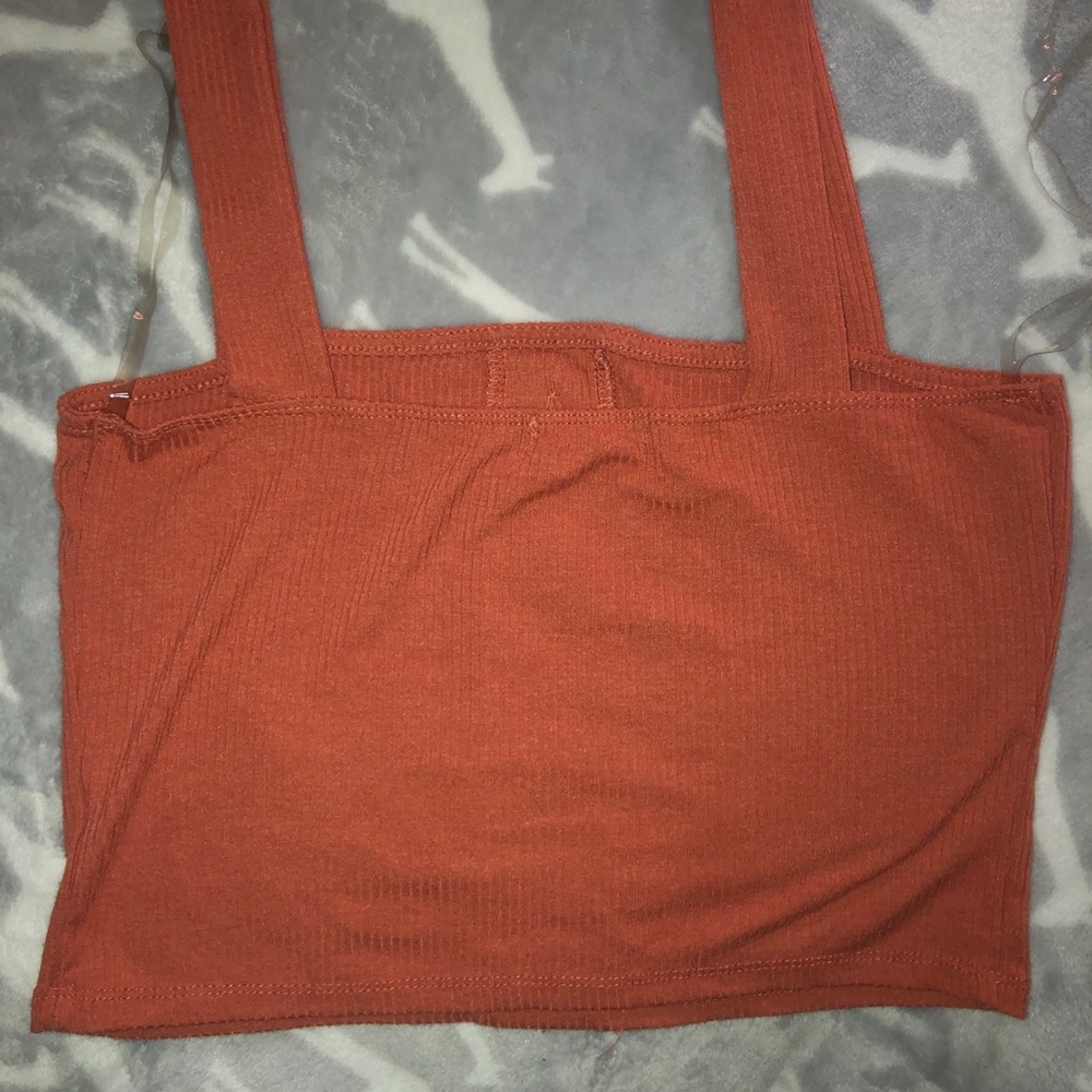 Ribbed orange crop top
